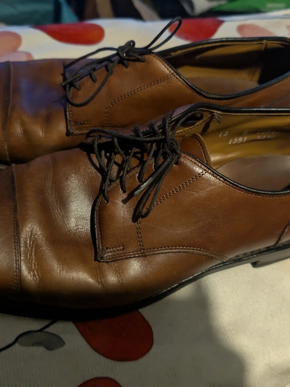 Allen Edmonds  Brown Leather Cap-Toe Derby Shoes
